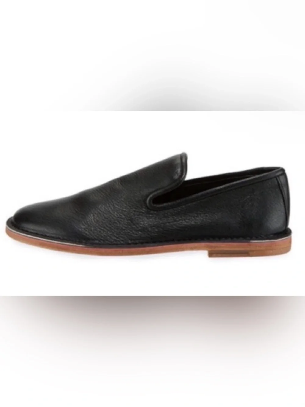 Authentic Vince soft black leather designer loafers sz 8.5 Euro 39.5